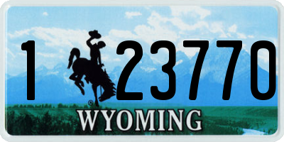 WY license plate 123770