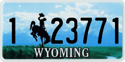WY license plate 123771