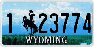 WY license plate 123774