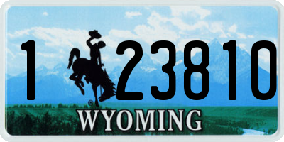 WY license plate 123810