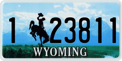 WY license plate 123811