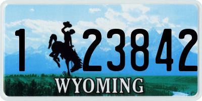 WY license plate 123842
