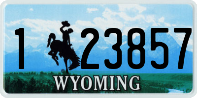 WY license plate 123857