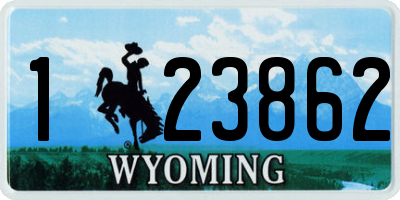 WY license plate 123862