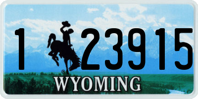 WY license plate 123915