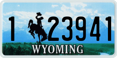 WY license plate 123941