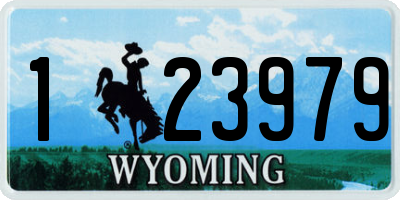 WY license plate 123979