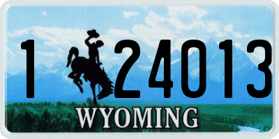 WY license plate 124013