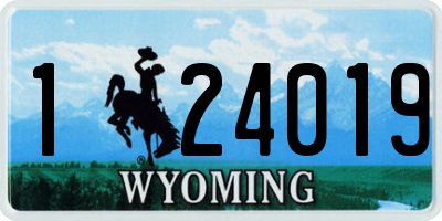 WY license plate 124019