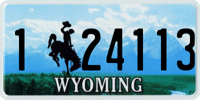 WY license plate 124113
