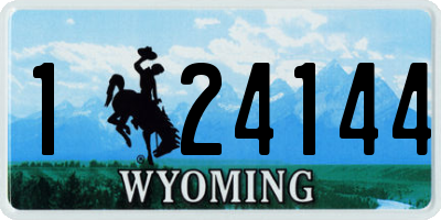 WY license plate 124144