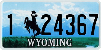 WY license plate 124367