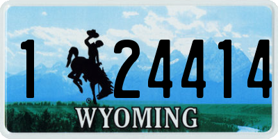 WY license plate 124414