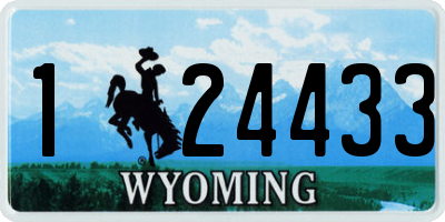 WY license plate 124433