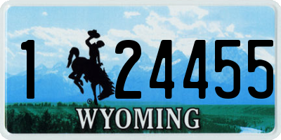 WY license plate 124455
