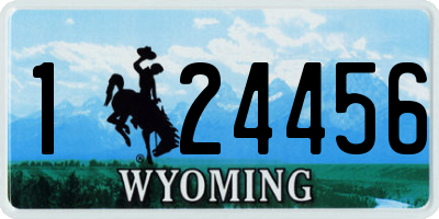 WY license plate 124456