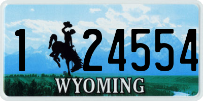 WY license plate 124554