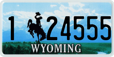 WY license plate 124555