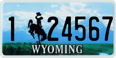 WY license plate 124567
