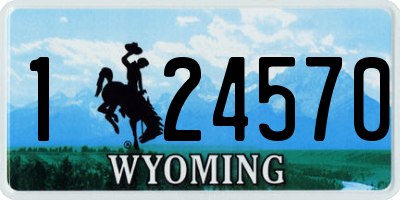 WY license plate 124570