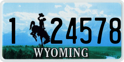 WY license plate 124578
