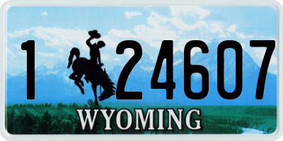 WY license plate 124607