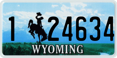 WY license plate 124634