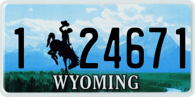 WY license plate 124671