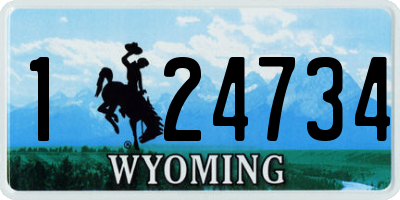 WY license plate 124734