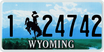 WY license plate 124742