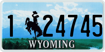 WY license plate 124745