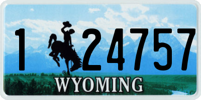 WY license plate 124757