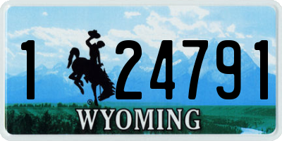 WY license plate 124791