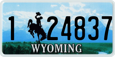WY license plate 124837