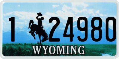 WY license plate 124980
