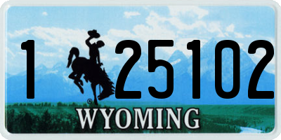 WY license plate 125102
