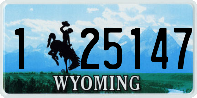 WY license plate 125147