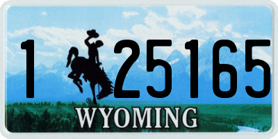 WY license plate 125165
