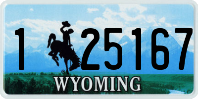 WY license plate 125167