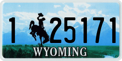 WY license plate 125171