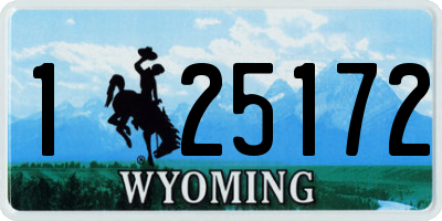 WY license plate 125172