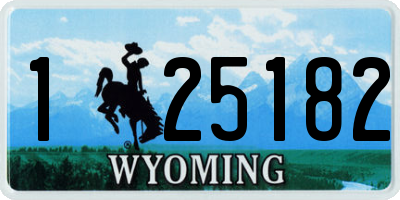 WY license plate 125182