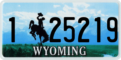WY license plate 125219