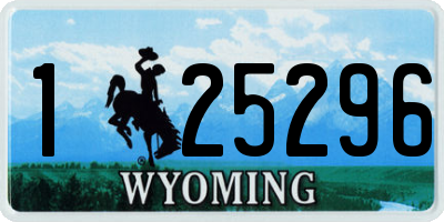 WY license plate 125296