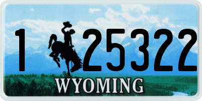 WY license plate 125322