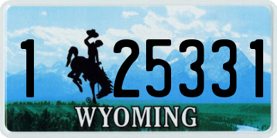 WY license plate 125331