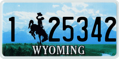 WY license plate 125342