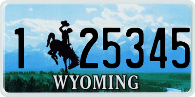 WY license plate 125345