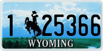 WY license plate 125366