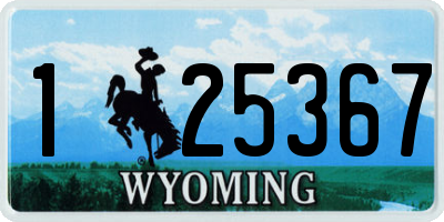 WY license plate 125367